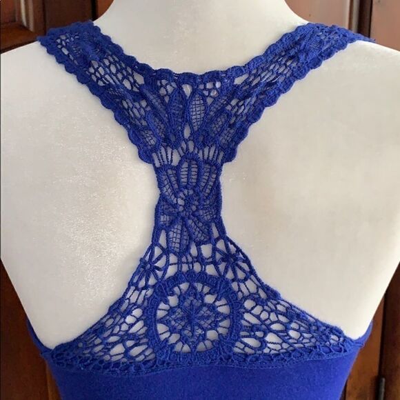 Royal Blue cotton knit racer back dress- Size S - Picture 4 of 4